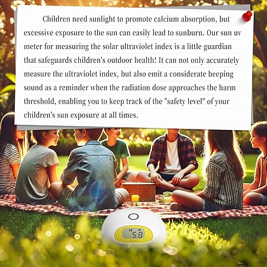 Sunlight UV Index Meter,UV Hurt Alarm,Beeping Sound When Sunburn,No Use Times Limitation