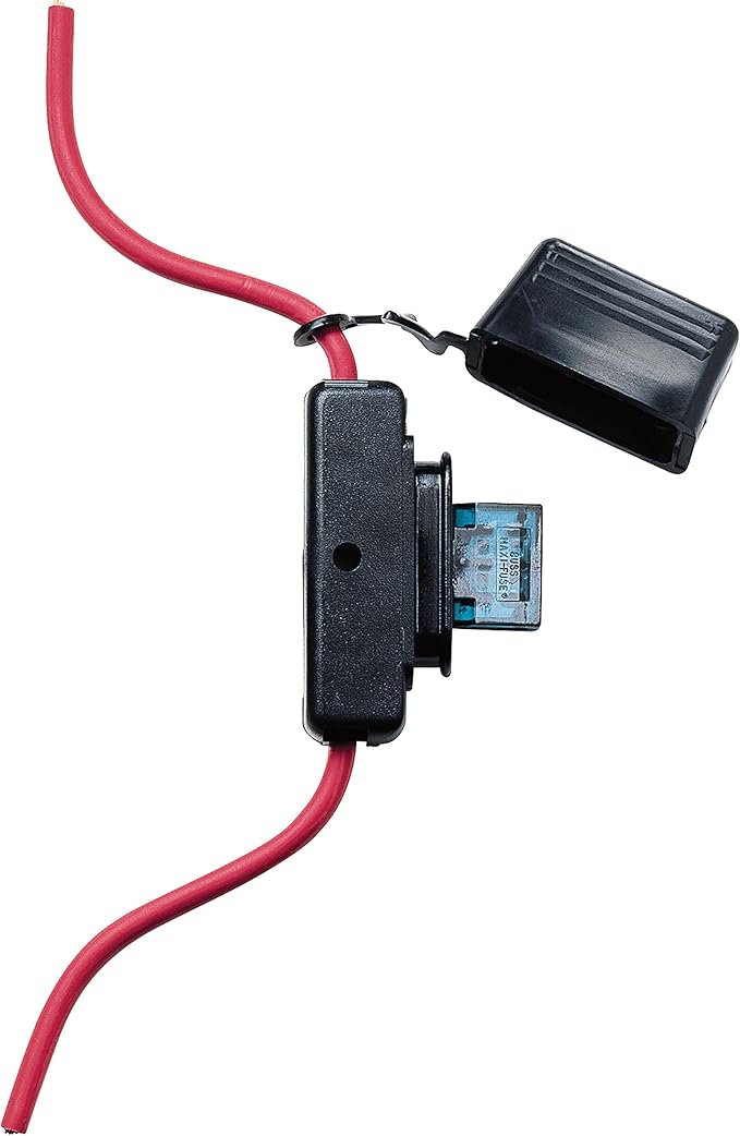 Bussmann HHX In-Line MAXI Fuse Holder with Cover - 32V/60A - #6 Wire Leads, 1 Pack , Black