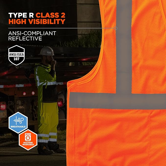 Ergodyne GloWear ANSI High Visibility Orange Breakaway Reflective Safety Vest