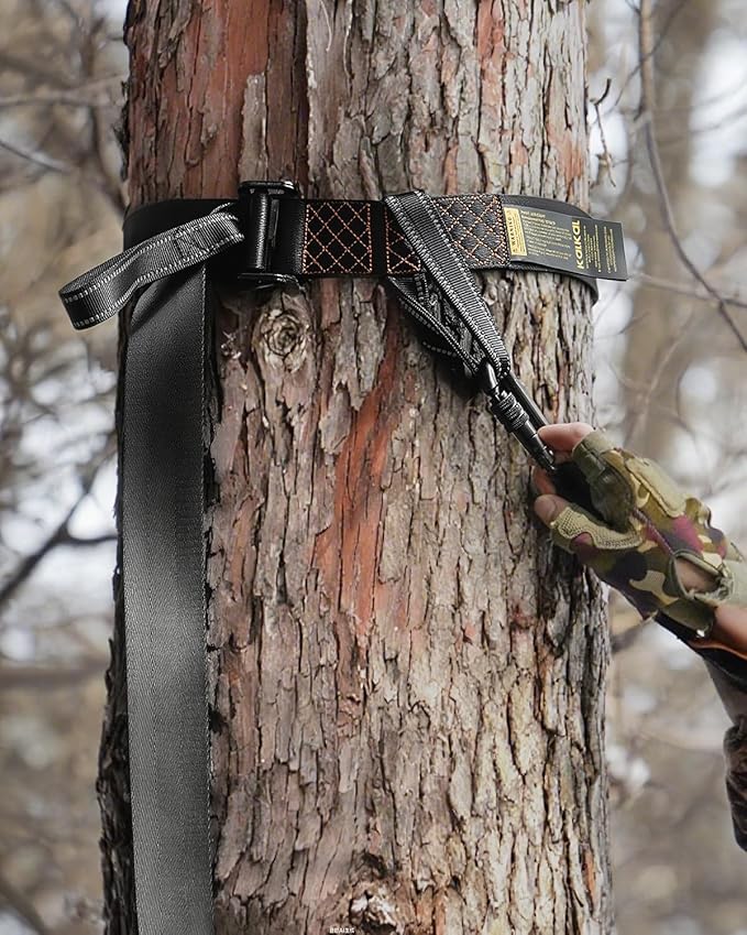 Kalkal 3 Pcs Heavy-Duty Tree Stand Harness Strap, Quick-Connect Treestrap for Tree Stand Harness Comfortable Hunting Gear