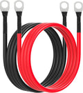 8 AWG Battery Cable 8AWG Gauge Battery Inverter Cables for Automotive Solar Marine Boat RV Car Motorcycle (8 AWG, 4FT, 3/8")