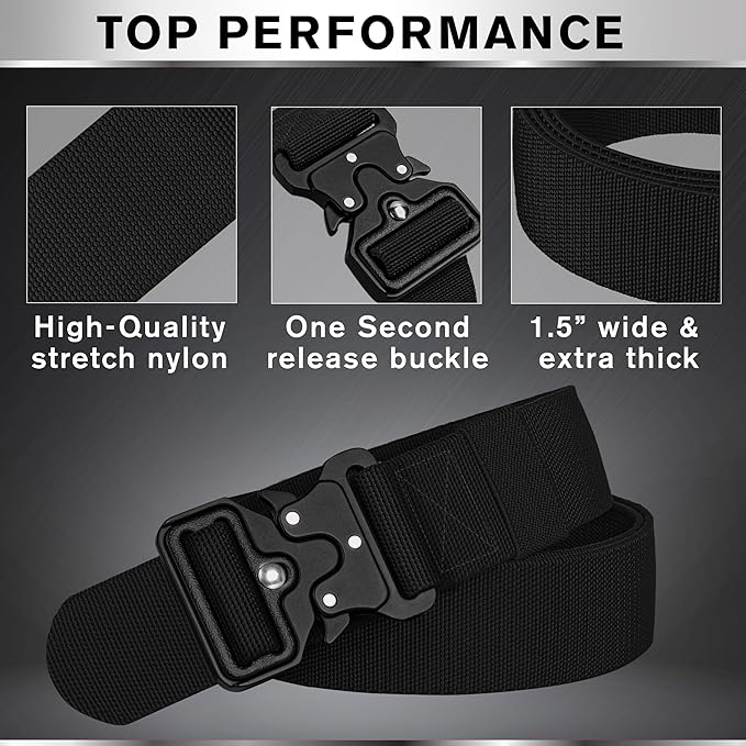 TECEUM Tactical Belt – Heavy-Duty & Quick Release – Military, Work, Rigger, Duty & Utility Belt for Men