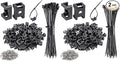 100 Pcs Cable Zip Tie Saddle Type Mounts Base with 8" Cable Ties Tapping Screw, Wire Cable Clips Organizer Holders Clamps Black (Pack of 2)