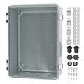 Joinfworld Clear Electrical Enclosure Box Outdoor 14x10x6 Plastic Junction Box Waterproof Outside Nema 4 Electrical Box Weatherproof for Electronics Pump Controller WiFi Router