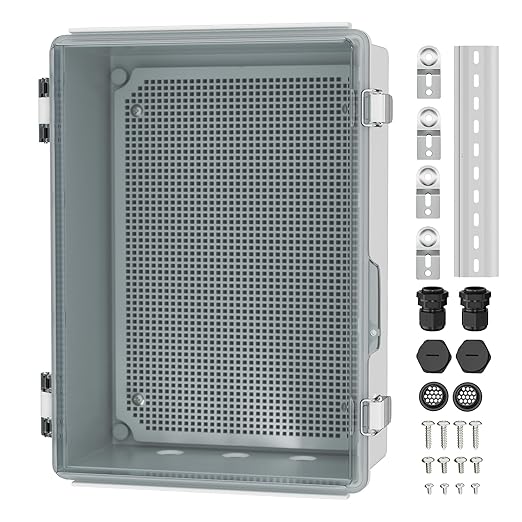 Joinfworld Clear Electrical Enclosure Box Outdoor 14x10x6 Plastic Junction Box Waterproof Outside Nema 4 Electrical Box Weatherproof for Electronics Pump Controller WiFi Router