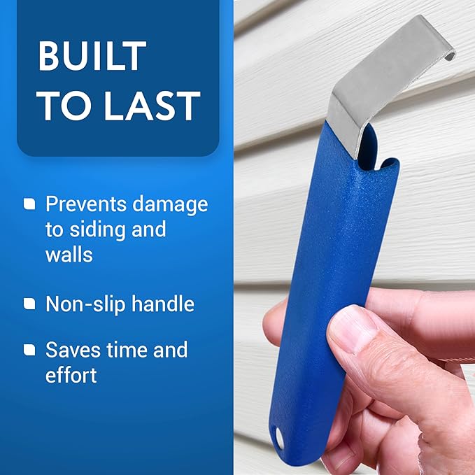 IMPRESA Vinyl Siding Removal Tool Kit - Pack of 2, Blue - One-Piece Steel Zip Tool for Siding Removal - 7-Inch Extra-Leverage & Comfort-Grip Handles