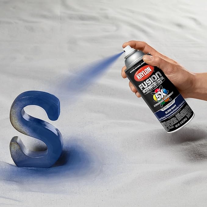 Krylon Fusion All-In-One Adhesive Spray Paint for Indoor/Outdoor Use, 12 oz, Navy