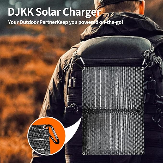 Foldable Solar Panel, 10W Portable Solar Charger with Dual USB Outputs 25% High Conversion Efficiency Solar Panels, Solar Controller for Portable Power Station, Power Bank, Phone, Laptop, Camping