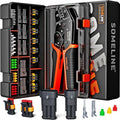 SOMELINE Waterproof Automotive Electrical Connectors Crimping Tool Kit, with 2/3 Pin Automotive Connectors, Pins and 22–14 AWG Ratchet Crimper – For Car, Truck, Motorcycle, Marine & DIY Wiring
