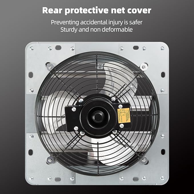 GCJ 10 Inch Wall Mounted Louver Exhaust Fan, High-Speed 1650 Rpm, Attic Fan, Suitable for Ventilation, Extraction, and Exhaust in Garages, Greenhouse