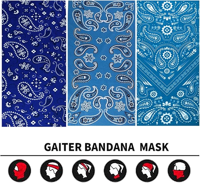 Neck Gaiter Face Cover Bandana Mask Scarf, Breathable Sun& Dust-proof for Cycling Running Fishing Hiking