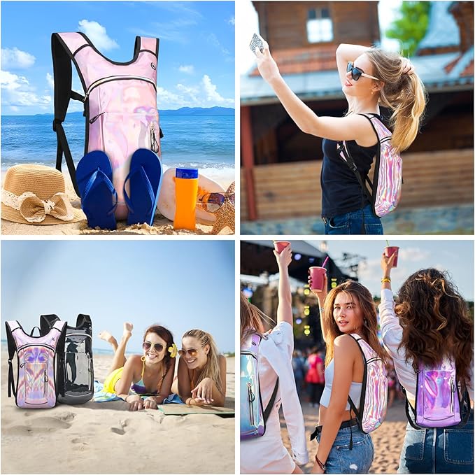 Hydration Backpack,Water Backpack with 2L Water Bladder,Festival Essential-Rave Hydration Pack,Lightweight Insulation Hydropack for Outdoor,Hiking,Running,Biking,Music Festival for Men Women