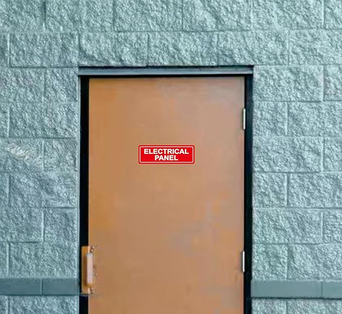 Electrical Panel Sign - Made from Premium Durable Acrylic Material, Super Strong Self-Adhesive, QuickInstallation, Perfect for Your Business and Home (9x3 Inches, Red)