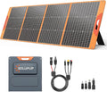 200 Watt Portable Solar Panel for Power Station, 24% High Efficiency Foldable Solar Charger with MC4 & USB Outputs, IP66 Waterproof Solar Panels with 4 Kickstands for Trip RV Camping Off Grid