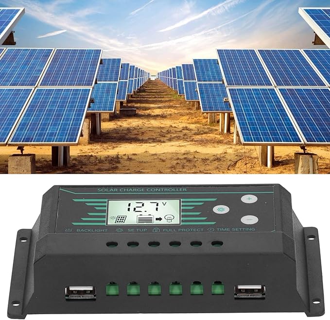 Solar Charge Controller 30A 12V/24V PWM with LCD Display USB Output for Solar Panel Battery and Lighting System(z30)