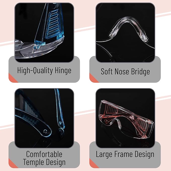 UNCO- Safety Goggles Over Glasses, Protective Goggles, Anti Fog, Work, Safety Glasses Over