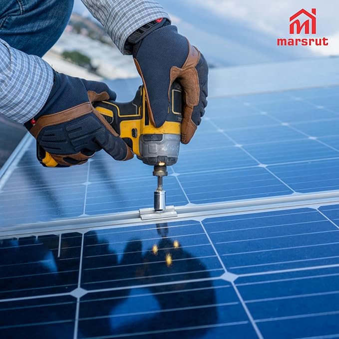 20Pcs Solar Panel Clamps for Unistrut System Mount, Clips Bracket Mounting Hardware, Wide PV Photovoltaic Support Mid Mount, Adjustable Secure Aluminum Kit with Bolt Nut Fit Standard Roof Solar Panel