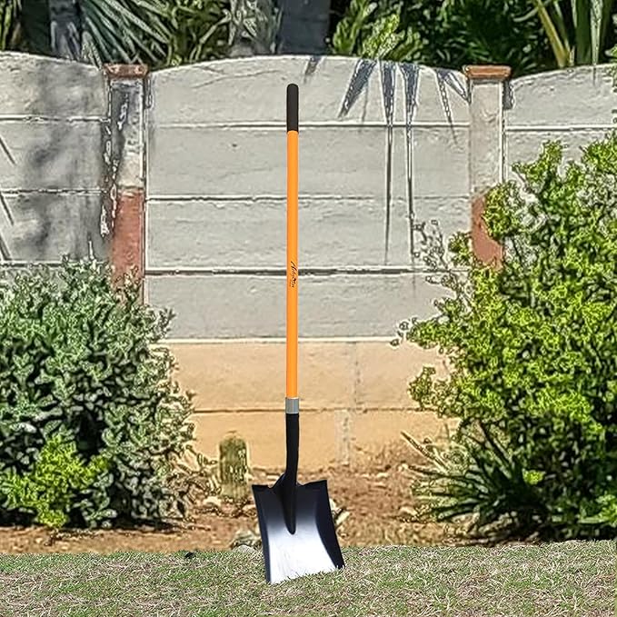 Ashman Heavy-Duty Transfer Shovel (6 Pack) with 47-Inch long Durable Handle and Blade- Ideal for Construction, Landscaping, Gardening, and Snow Removal- Durable, Rust-Resistant, and Multipurpose Scoop
