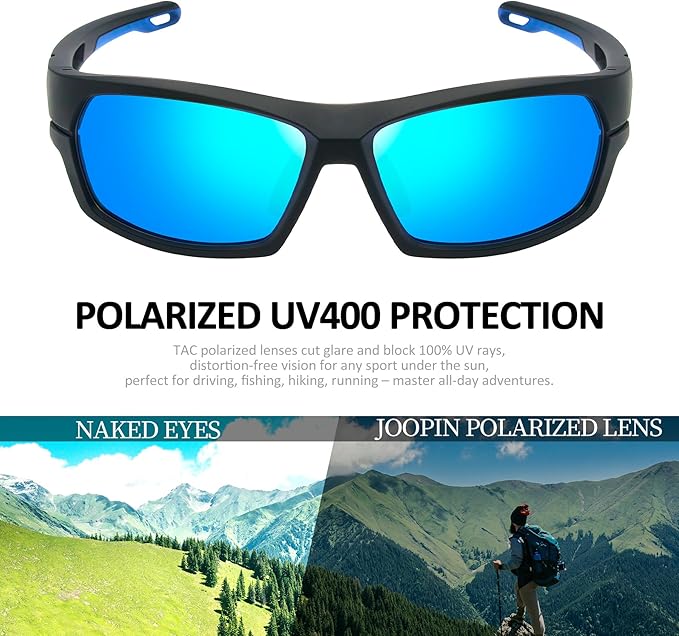 Joopin Sports Sunglasses Polarized UV400 Protection Wrap Around Sun Glasses Shades for Men Women