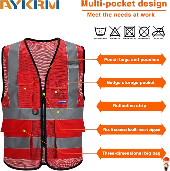 A-SAFETY Xsmall Red work vest class 2