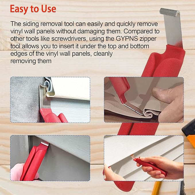 Vinyl Siding Removal Tools - Siding Zip Tool Puller with Non-Slip Grip Handle for House PVC Siding Repair（2 pack）