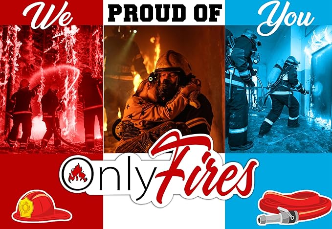 (3PCS) Only Fires Sticker Firefighter Helmet Hard Hat Fireman Stickers For Men Father Dad Adults Funny Decals Waterproof Vinyl Sticker for Water Bottle Tumbler Phone Case Cars Laptops Gifts (2 Inches)