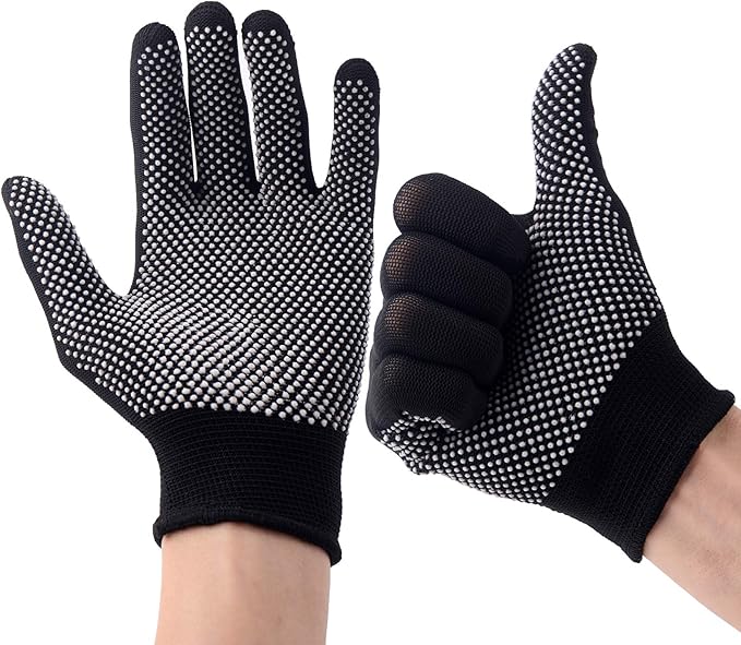 12Pairs Work Gloves Anti-slip Knitted Stretchy Cloth Glove Thin Moist Glove Liners