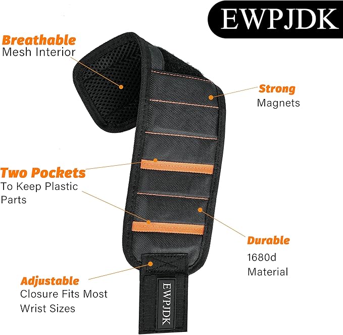 Magnetic Wristband for Holding Screws, Drilling Bits, Nails, Stocking Stuffers Gifts for Men Father's Day Gift Christmas Gifts for Dad Birthday Gifts for Men Dad Gadget Gifts for Husband