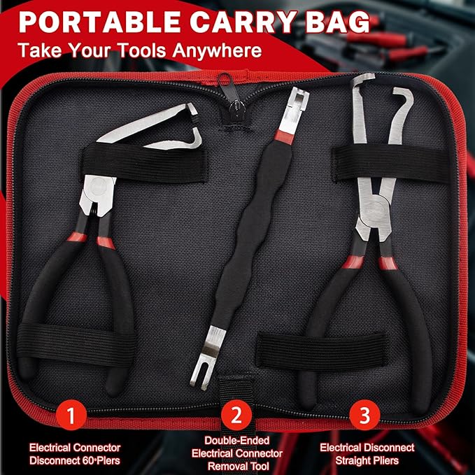 SBGGRL３Pcs Automotive Electrical Connector Pliers and Terminal Pin Removal Tool Set,37960/37980/13120 Electric Wire Plug Disconnect for Car Push Tab Style Plugs Separator