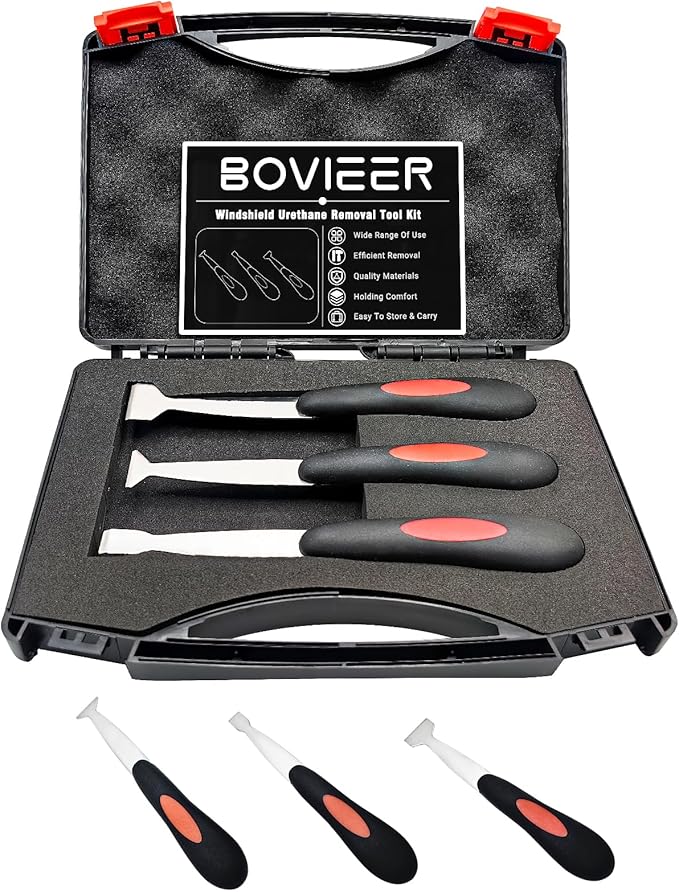 Windshield Urethane Scraper Tool Kit, Car Glass Bottom Glue Remover Tools, Windshield Removal Tool Set for Removing Glass Residues