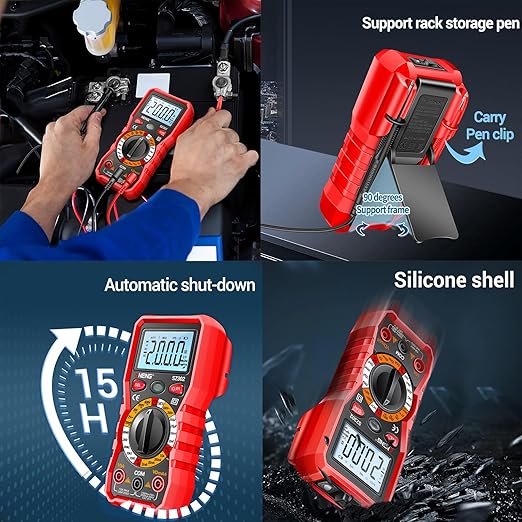 ANENG Multimeter with Backlit LCD,Ohm Volt Amp Meter,Non Contact Voltage Tester Measures DC AC Voltage,Current,NCV,Resistance,Continuity,Diodes,Electric Tools for Automotive Battery Test
