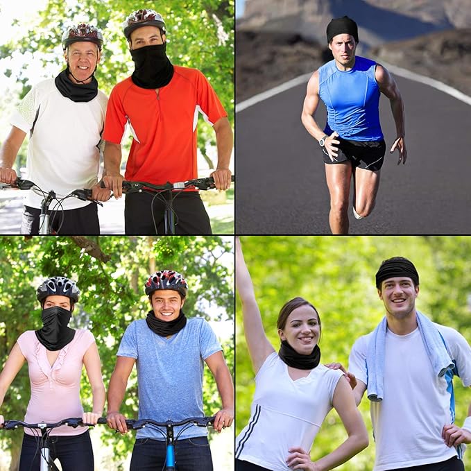SATINIOR 12 Pcs Summer UV Protection Neck Gaiters Clothing Neck Scarf Balaclava Face Mask Cover Sunscreen Breathable Bandana for Men Women Outdoor Sports