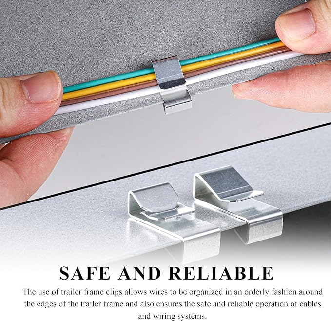 25 PCS Trailer Frame Wire Clips, 0.72"/18mm Steel Trailer Wiring Clips for Automotive Wires Management, Cable Organization for Boat Trailer, Fishing Boat, Car Accessories