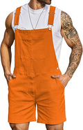 Bindefon Denim Overalls for Men Jean Shorts Jumpsuit Work Bibs Coveralls with Zipper