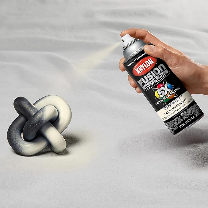Krylon Fusion All-In-One Adhesive Spray Paint for Indoor/Outdoor Use, 12 oz, Dover White