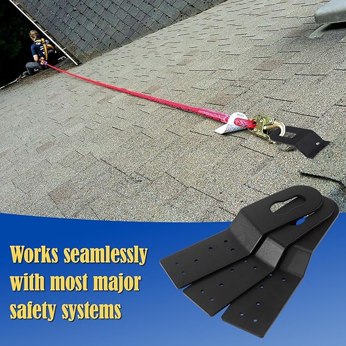 Roof Safety Anchor, Permanent Roof Anchors for Wood Roofs, Use With Roofing Harness, Safety Ropes, Other Roof Safety Equipment (3 Pack)