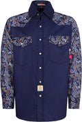 BOCOMAL FR Shirts Pearl Snaps Two Tone Plaid/Solid Flame Resistant Cotton Welding Shirt NFPA 2112 CAT 2