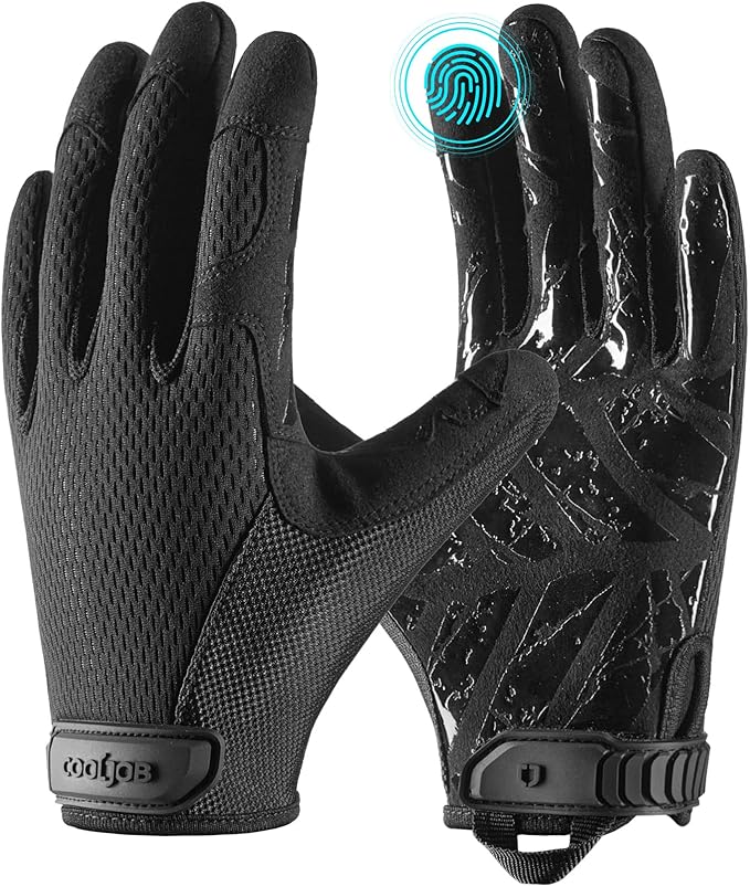 COOLJOB Mechanic Safety Work Gloves, Enhanced Anti-Slip Grip Tactical Gloves, Touchscreen, Breathable, Ultra-Soft, S-XL