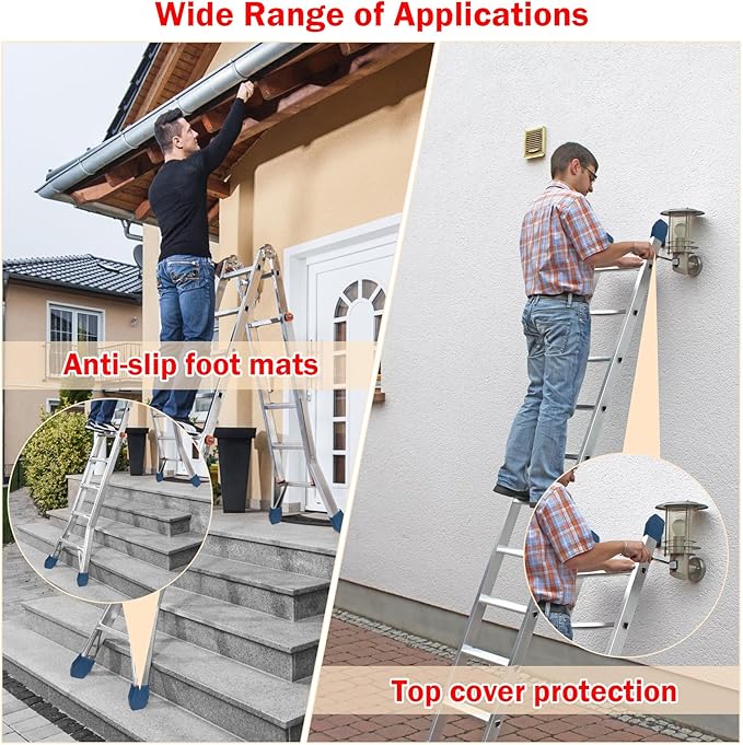 Earthtec AC19-2 Extension Ladder Covers Rubber End Caps Replacement for Werner Fiberglass & Aluminum Stabilizer Bumpers Pads Boots Accessories (6 Pack)