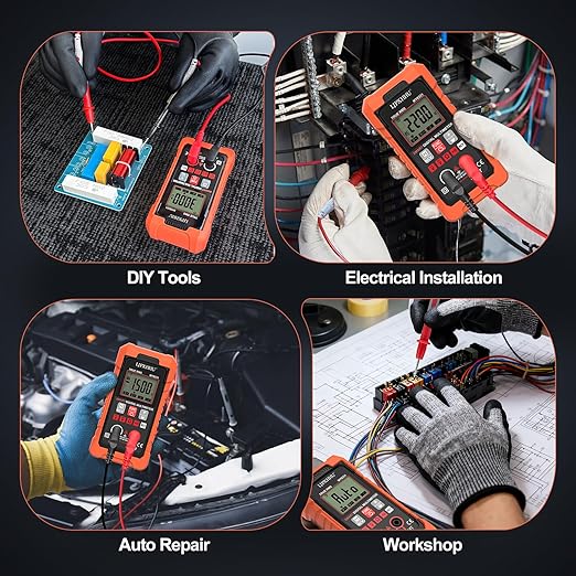 Digital Multimeter Volt Meter TRMS 4000 Counts Auto-Range NCV Voltage Multi Tester Smart Electrical Car Battery Voltmeter AC/DC Volt, Ohm Resistance, Continuity with Test Leads Large LED Backlight