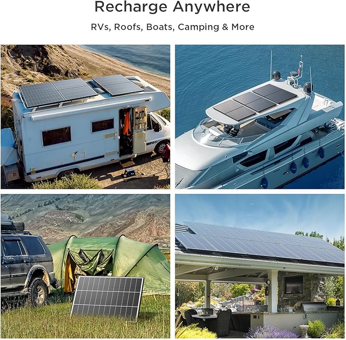 N-Type 100W 12V Solar Panel, 8-Pack (800W Total), 25% High-Efficiency Compact 16BB Monocrystalline Solar Panels for RV, Off-Grid, Cabin & Home Backup Power
