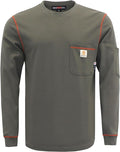 BOCOMAL FR Shirts for Men Lightweight Crew Long Sleeve Flame Resistant/Fire Retardant Shirt…