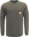 BOCOMAL FR Shirts for Men Lightweight Crew Long Sleeve Flame Resistant/Fire Retardant Shirt…