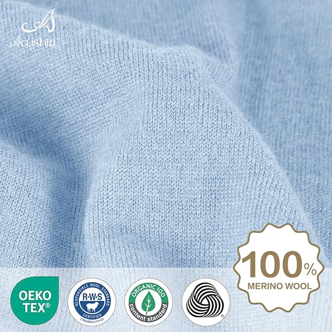 ACUSHLA 100% Merino Wool Neck Gaiter for Men & Women Ski Face Mask Winter Scarf Neck Warmer All Weather, Midweight Maple Leaf