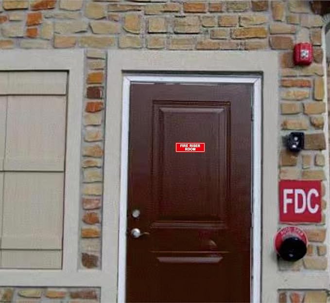 Fire Riser Room Sign – Made from Premium Durable Acrylic Material, Super Strong Self-Adhesive, Quick Installation, Perfect for Your Business and Home (9x3 Inches, Red)