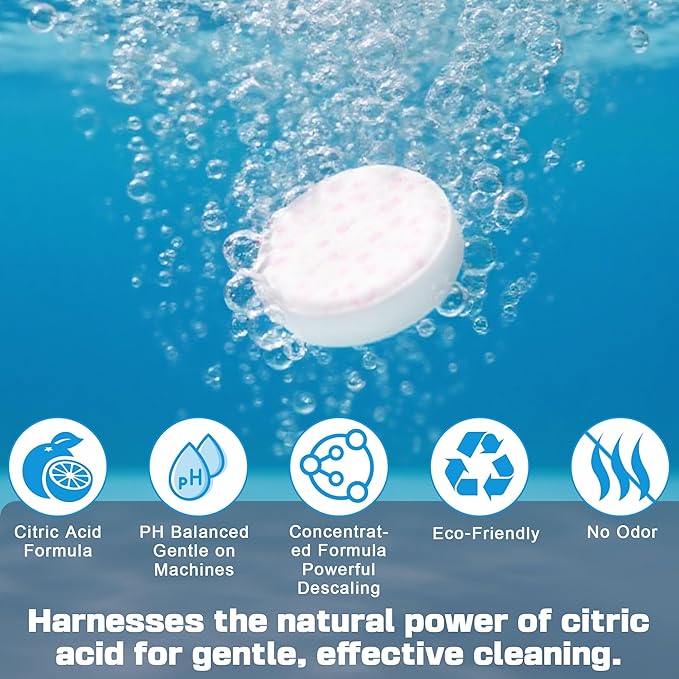 xcivi 40 Count Descaling Tablets Descales Compatible with Momcozy, Baby Brezza Bottle Washer, Descaling Tablets for Milk & Limescale Removal, Effective for GROWNSY Bottle Washer, Warmer, Sterilizer