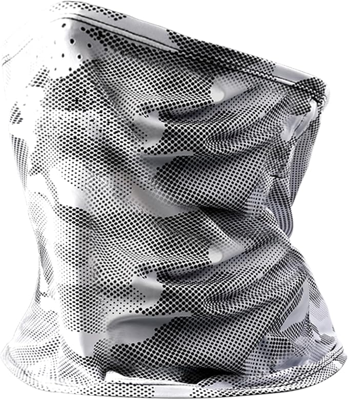 Summer UV Protection Cooling Neck Gaiter Face Clothing Neck Gaiter Mask Scarf Sunscreen Breathable(White/Black)