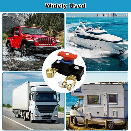 Car Battery Power Cut-Off Switch Breaker, Pure Copper Stable Transmission High Conductivity Disconnect Switch Smart Battery Disconnect for Car Truck Boat Rv Supplies