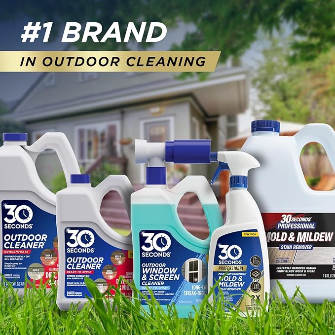 30 SECONDS Pro Mold and Mildew Stain Remover | Scrub Free | Brighter Results Instantly | Ready To Use | 1 Gallon (4 PACK)