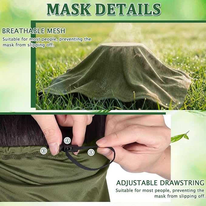 Geyoga Adjustable Cooling Neck Gaiter Breathable Summer Face Mask with Mesh Holes Strap UV Protection Neck Cover for Men